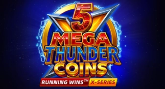 5 Mega Thunder Coins RUNNING WINS game tile